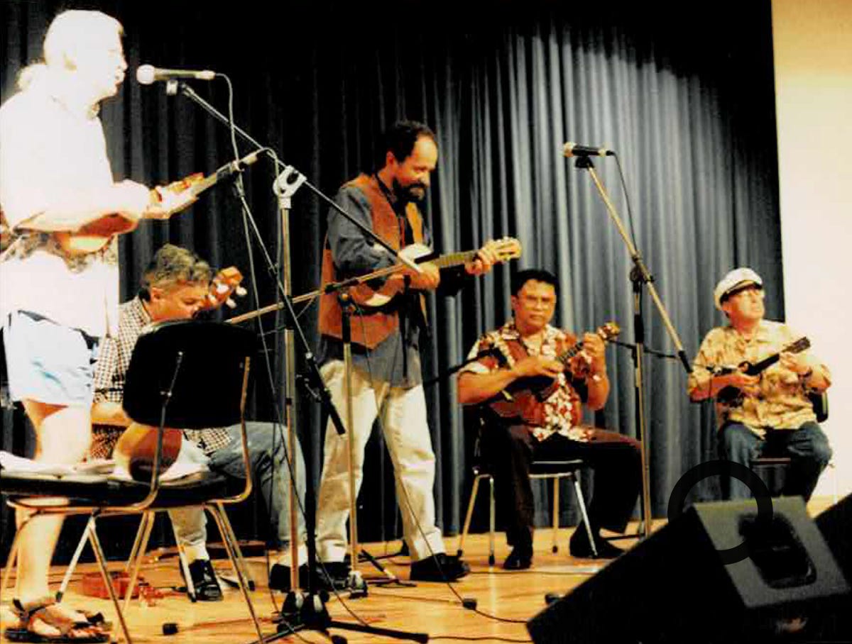 Reunion band performing in Funchal, Madeira, for a radio show